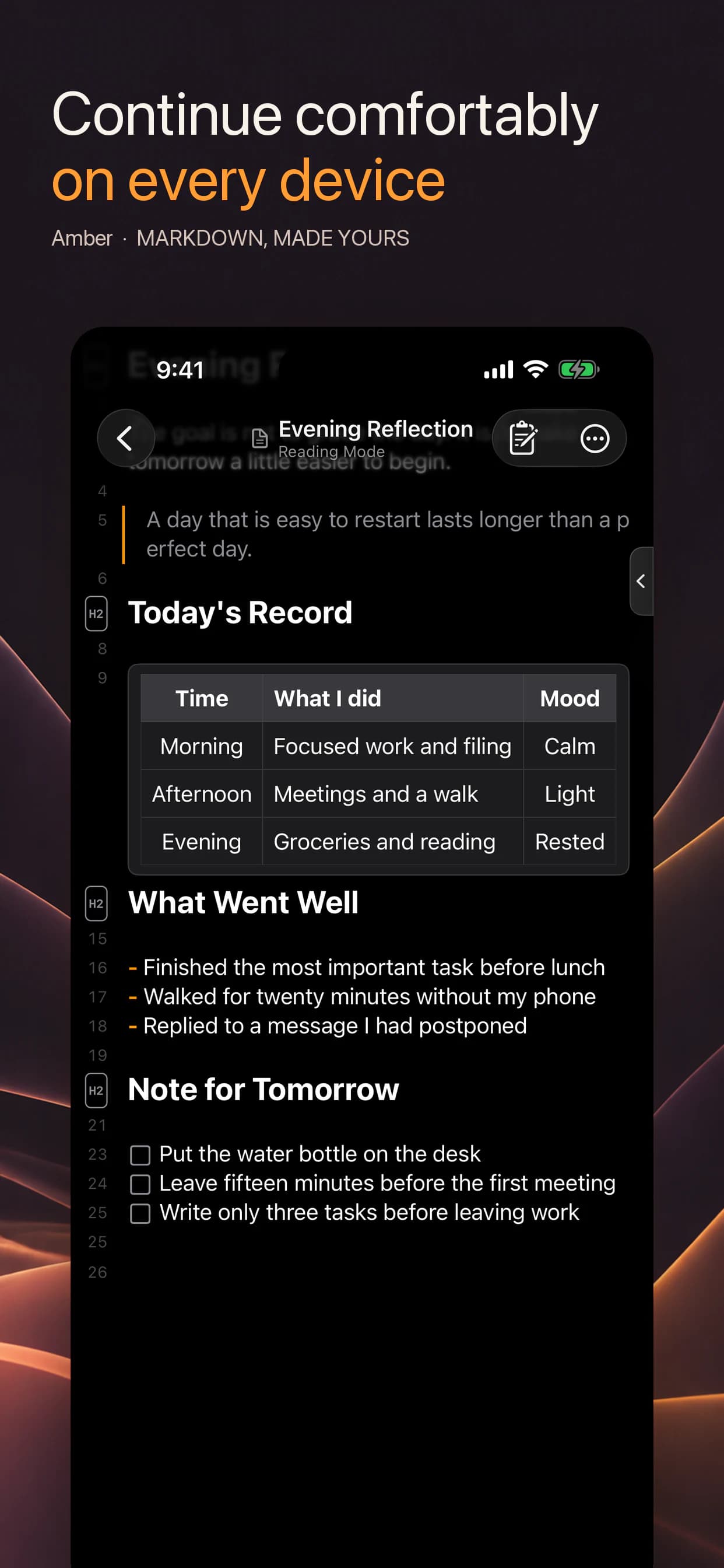 Amber features on iPhone 6